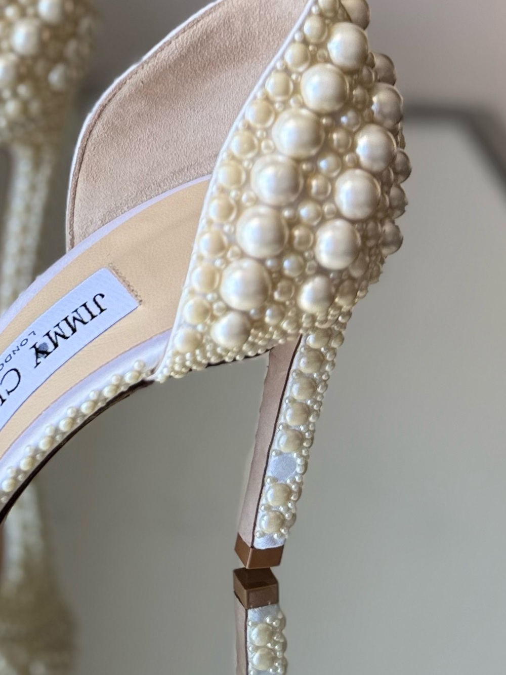 New JIMMY CHOO Sabine 85 faux pearl-embellished satin pumps 36.5 $1,895 - Picture 16 of 16